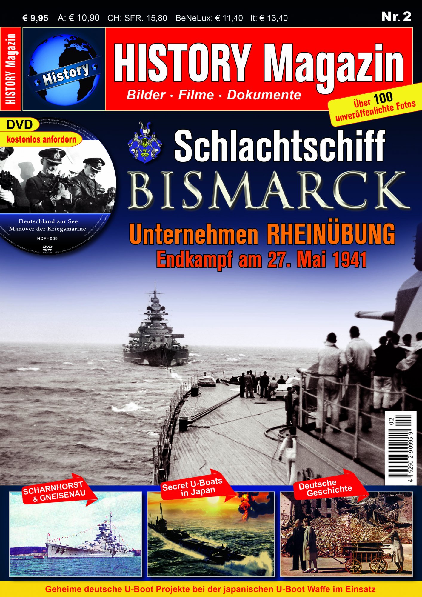 Vorbestellung. HISTORY Magazin - Unternehmen Rheinübung Nr. 2 - zum Schließen ins Bild klicken